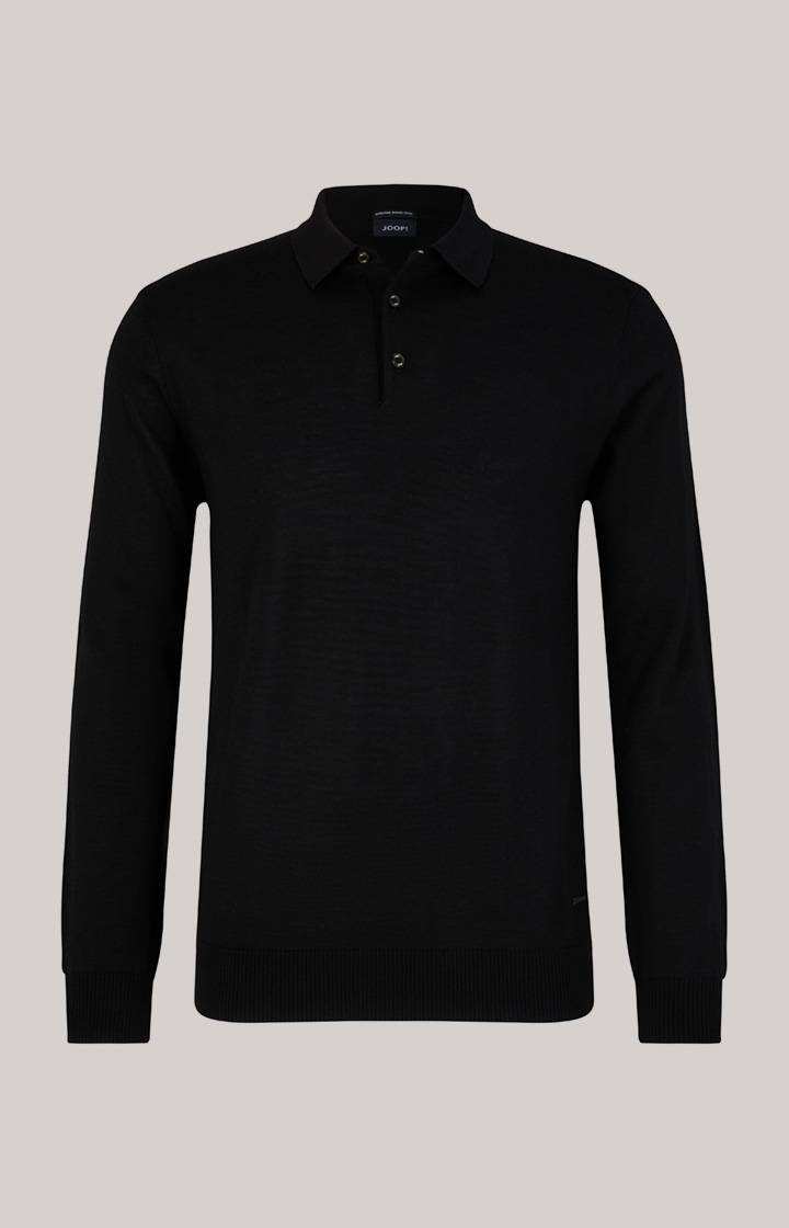 Joop Merinowoll-Strick-Polo Dondo In Schwarz