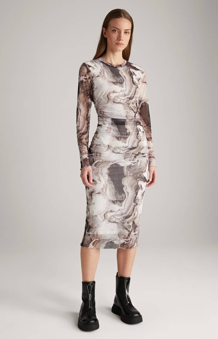 Joop Mesh-Kleid in Offwhite/Schwarz