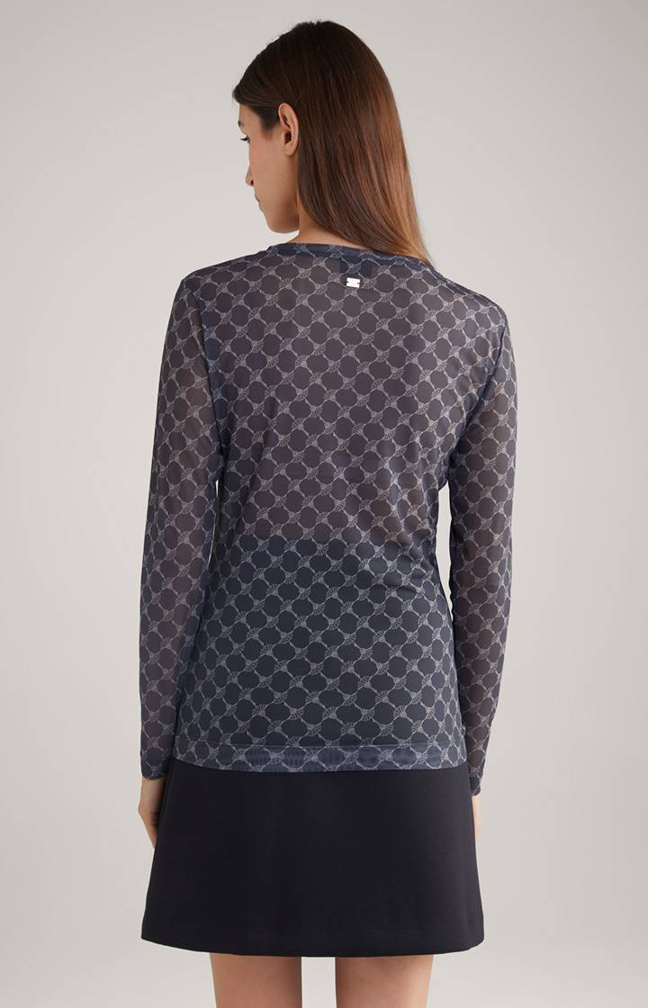 Joop Mesh-Langarm-Shirt In Grau Gemustert