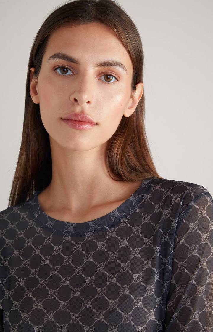 Joop Mesh-Langarm-Shirt In Grau Gemustert