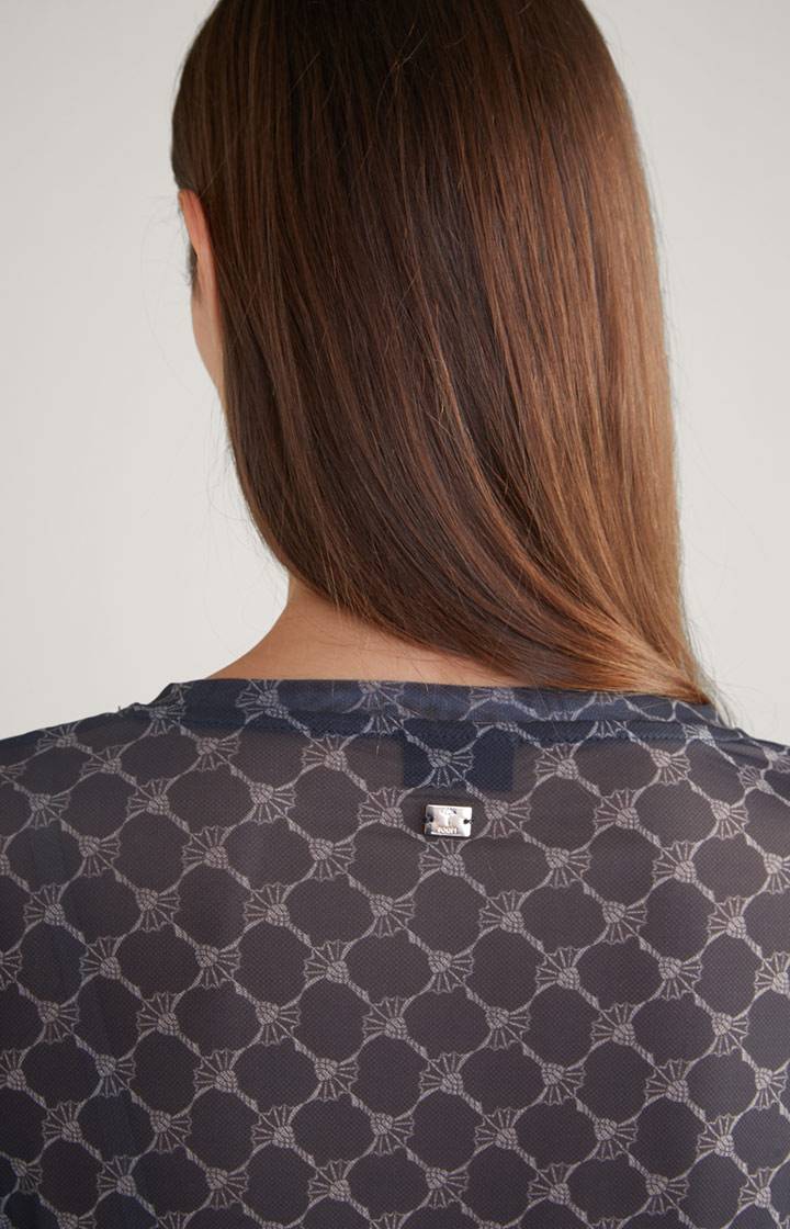 Joop Mesh-Langarm-Shirt In Grau Gemustert