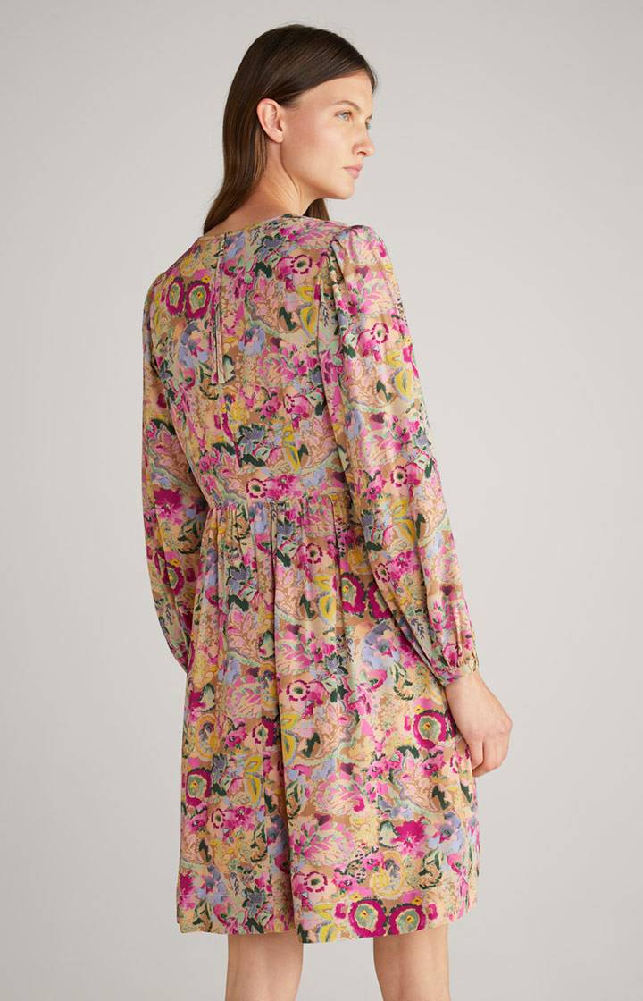 Joop Midi-Kleid In Beige/Pink Gemustert