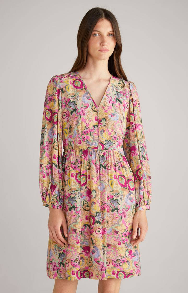 Joop Midi-Kleid in Beige/Pink gemustert