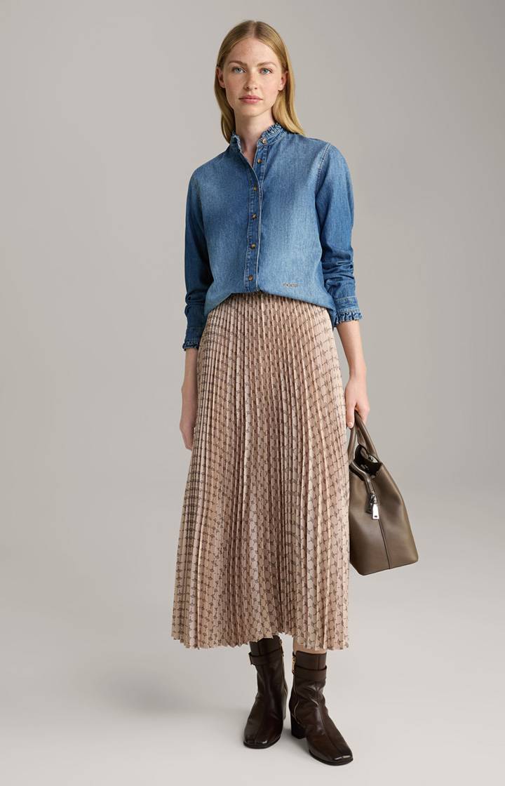 Joop Plissee-Rock In Beige Gemustert