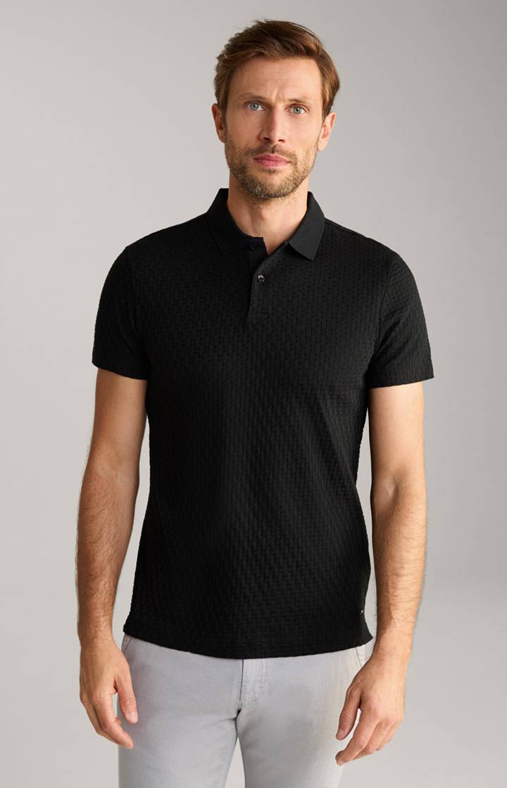 Joop Poloshirt Boris in Schwarz strukturiert