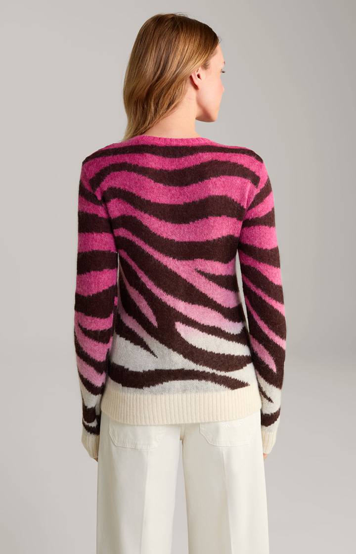 Joop Pullover In Pink/Braun/Creme Gemustert