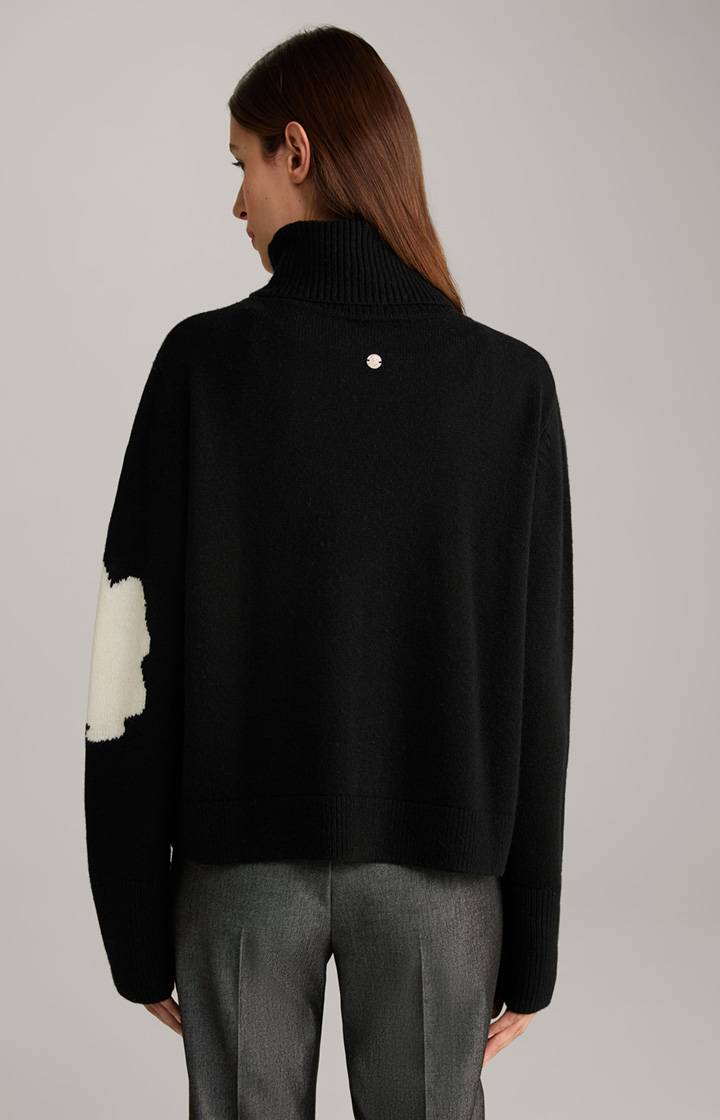 Joop Rollkragen-Pullover In Schwarz Gemustert