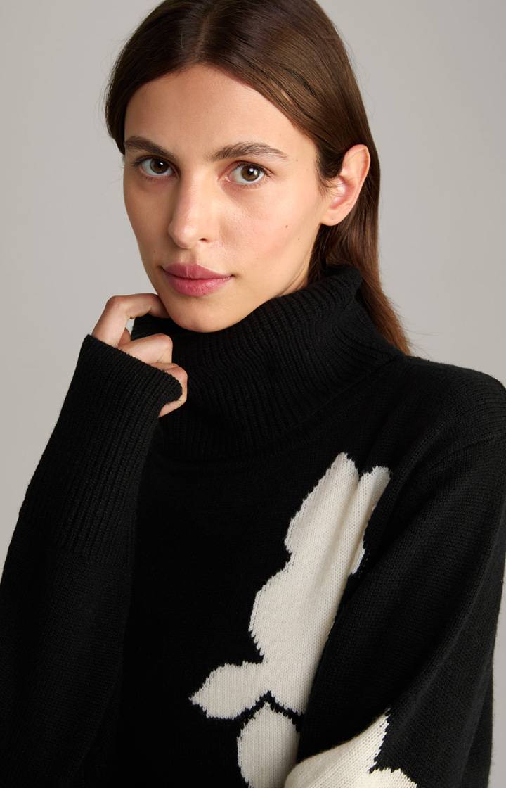 Joop Rollkragen-Pullover In Schwarz Gemustert