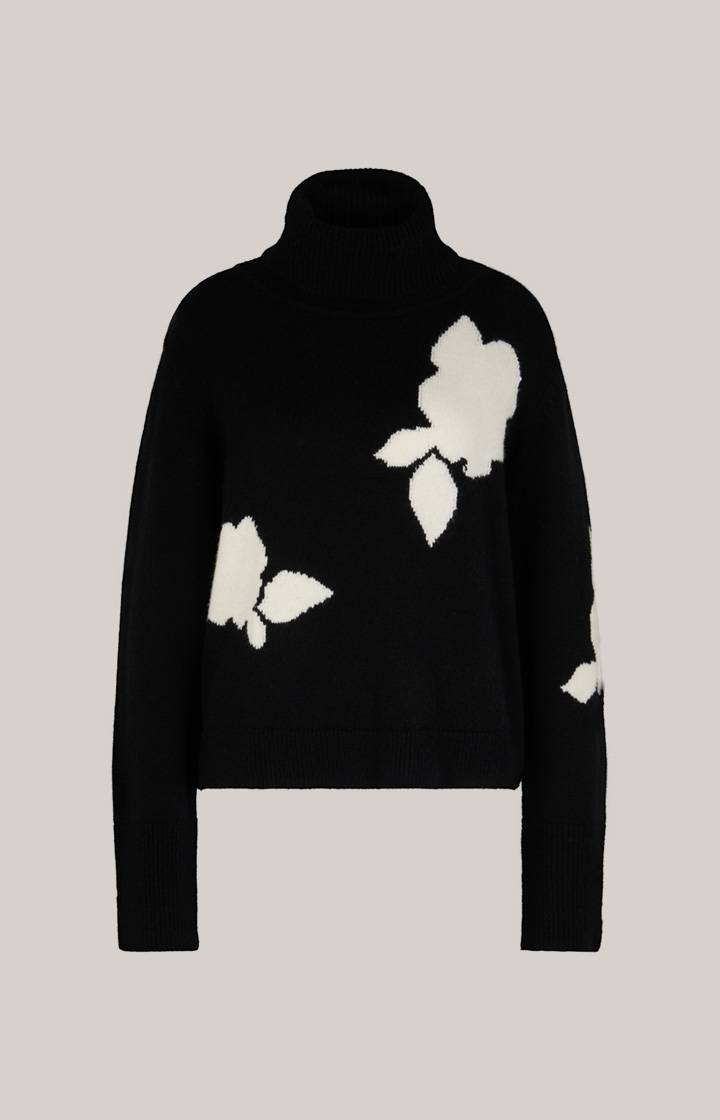 Joop Rollkragen-Pullover In Schwarz Gemustert