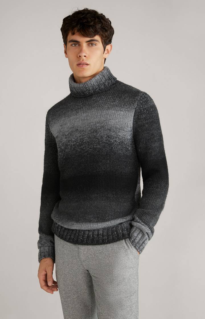 Joop Rollkragenpullover Bores in Schwarz meliert