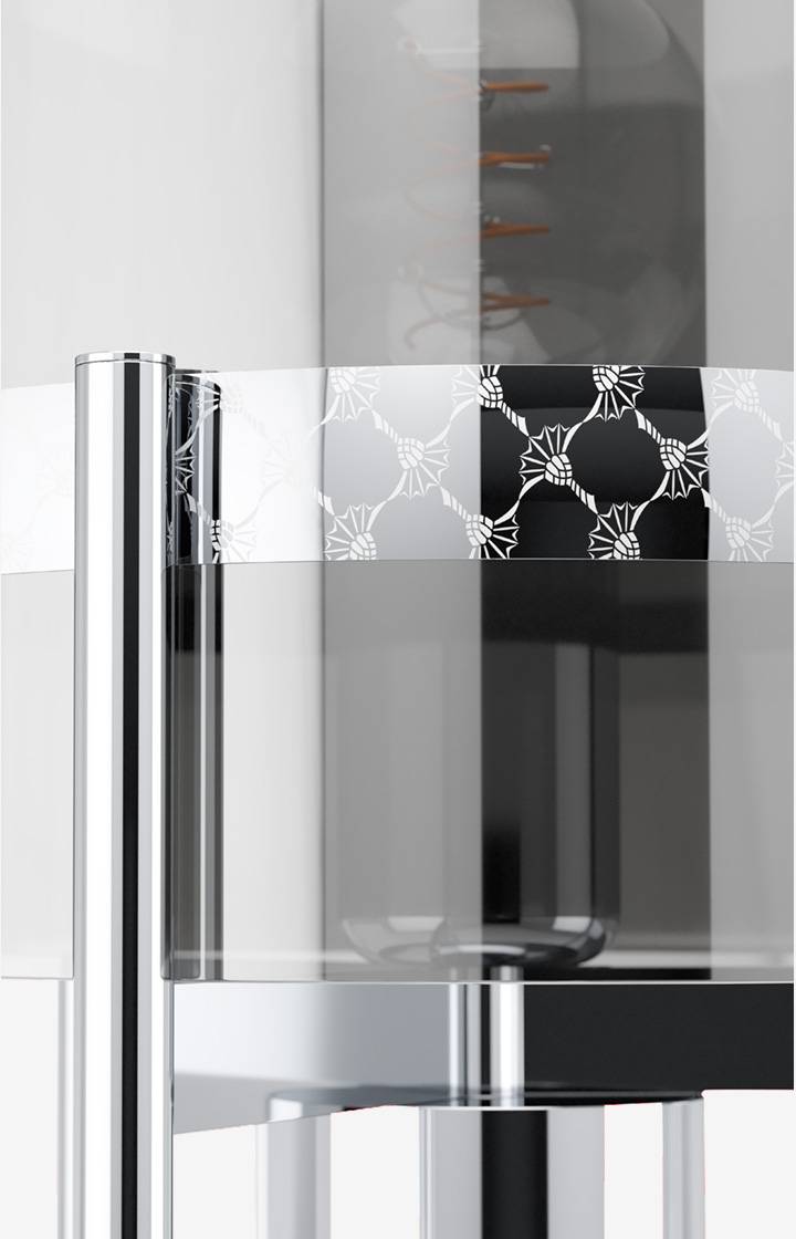 Joop JOOP! ROUND LIGHTS CHROME Tischleuchte, Fumé-Glas/Chrom