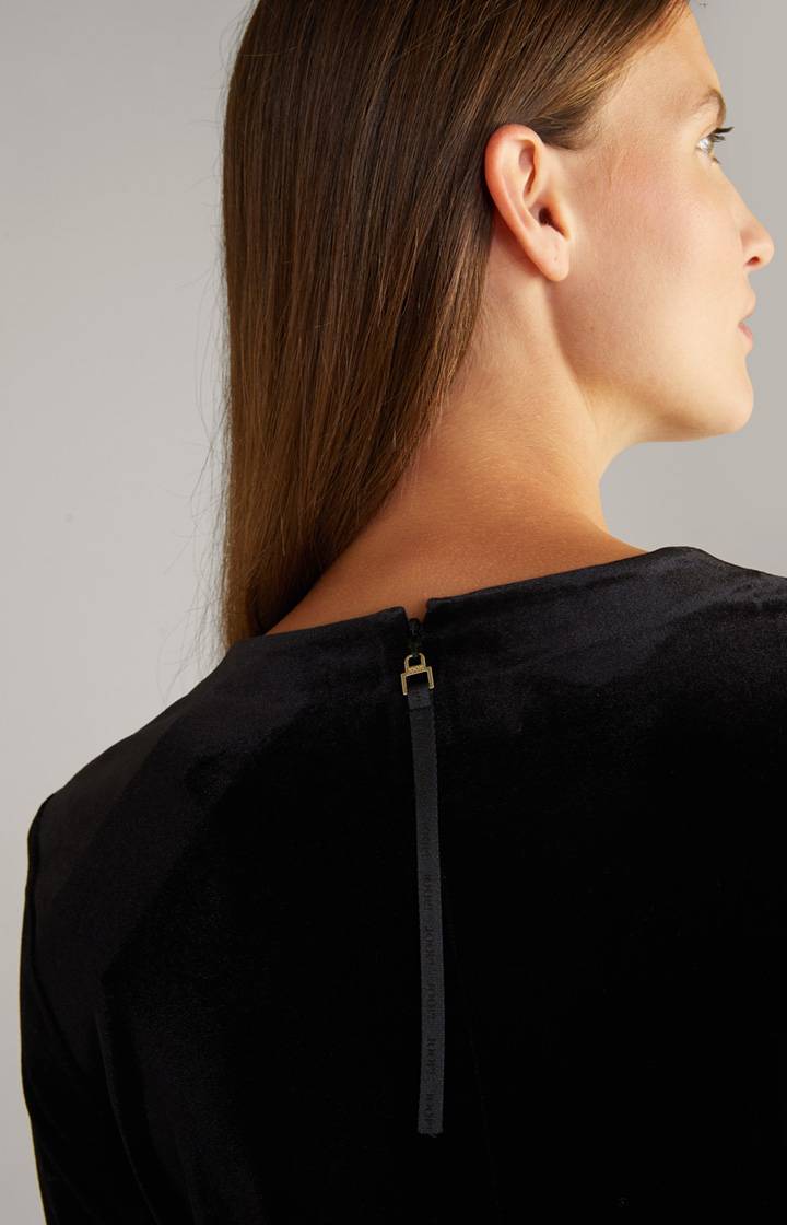 Joop Samt-Kleid In Schwarz