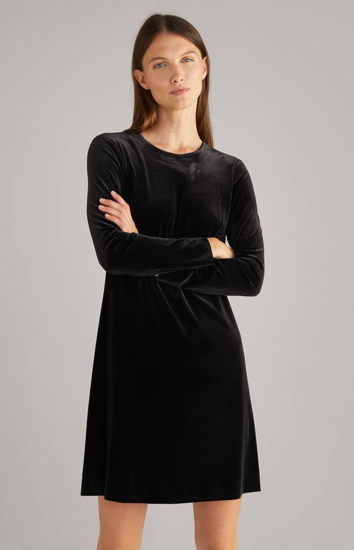 Joop Samt-Kleid in Schwarz