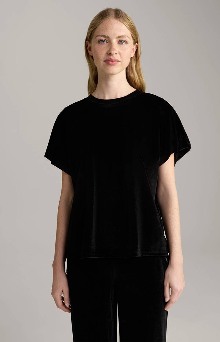 Joop Samt-T-Shirt in Schwarz