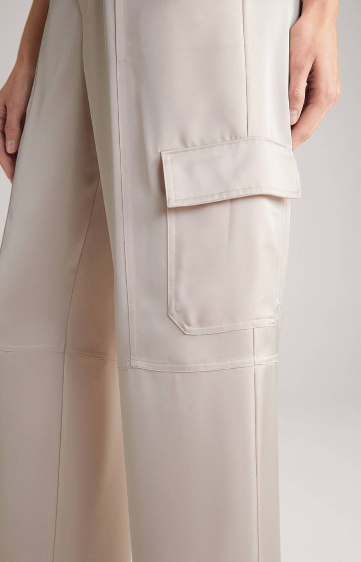 Joop Satin-Cargohose In Nude