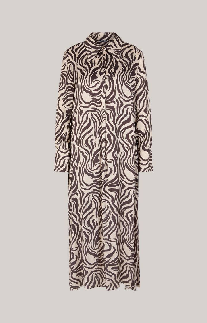 Joop Satin-Maxi-Kleid In Beige/Braun Gemustert