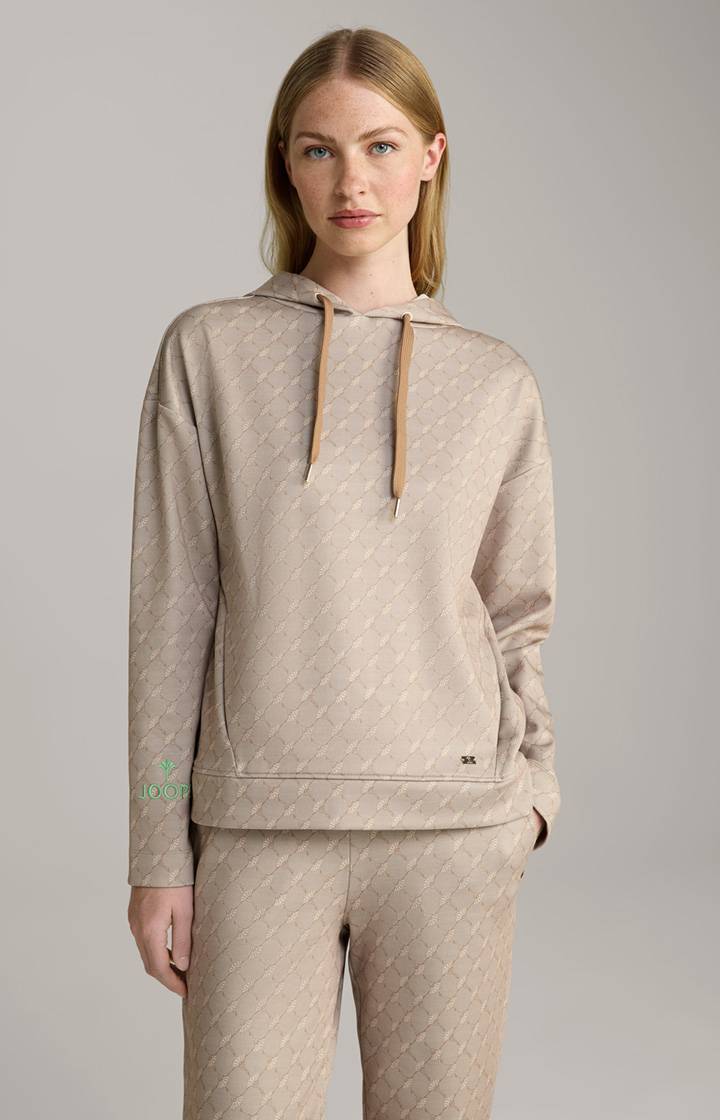 Joop Scuba-Hoodie in Beige gemustert