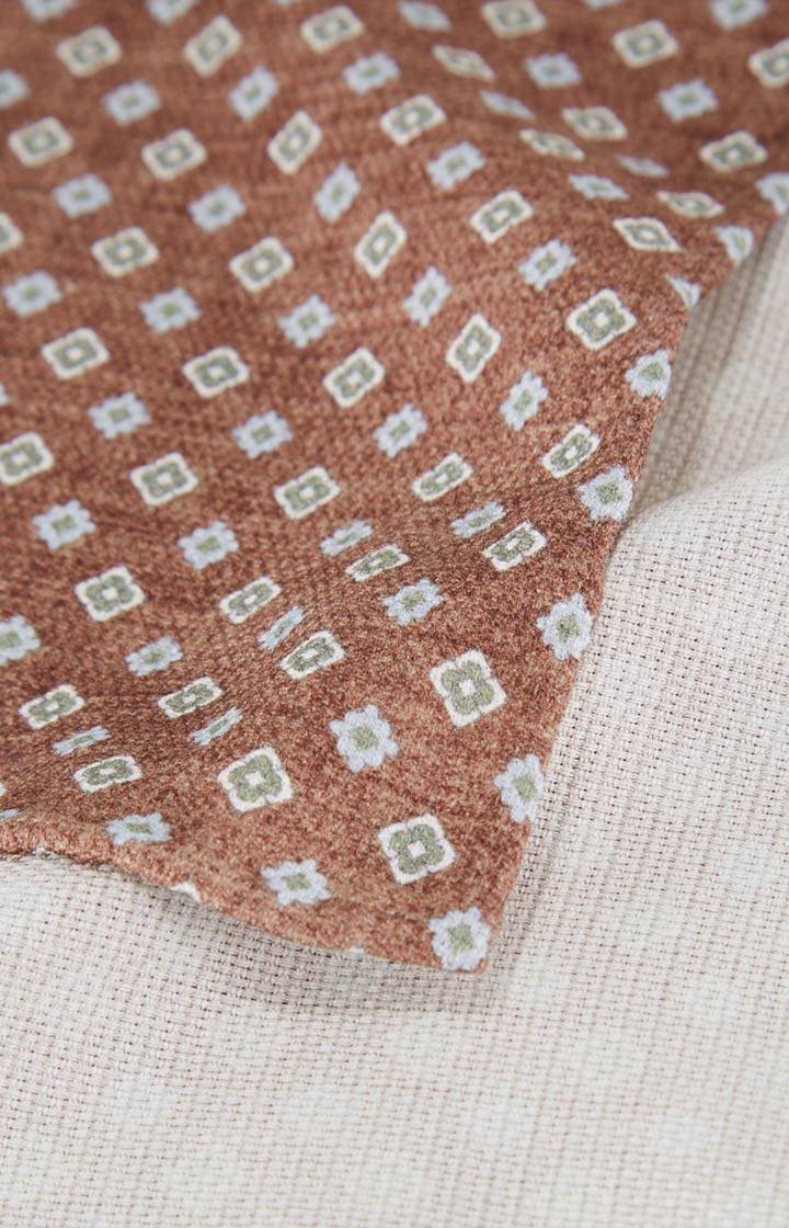 Joop Seiden-Einstecktuch In Dunkelbeige/Blau