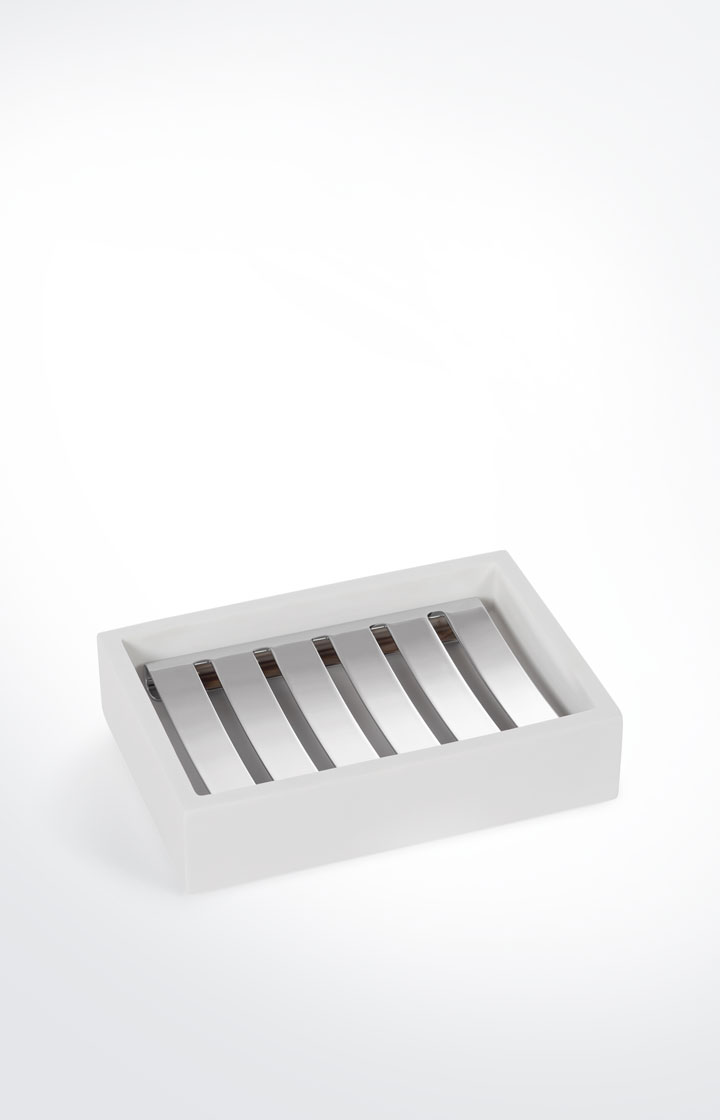Joop Seifenschale Bathline, Weiß/Silber
