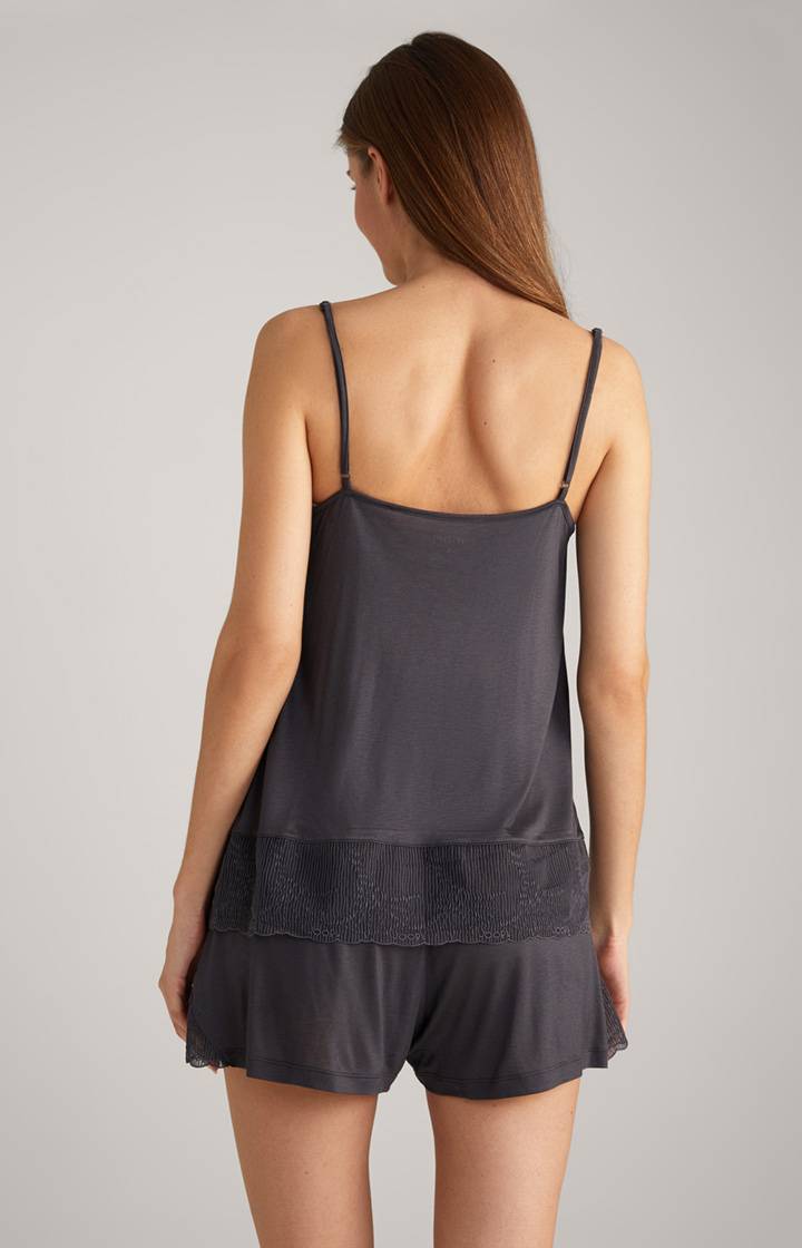 Joop Spaghetti-Top Mit Spitze In Anthrazit