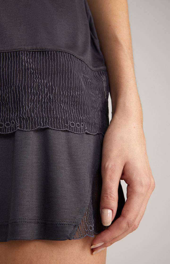 Joop Spaghetti-Top Mit Spitze In Anthrazit