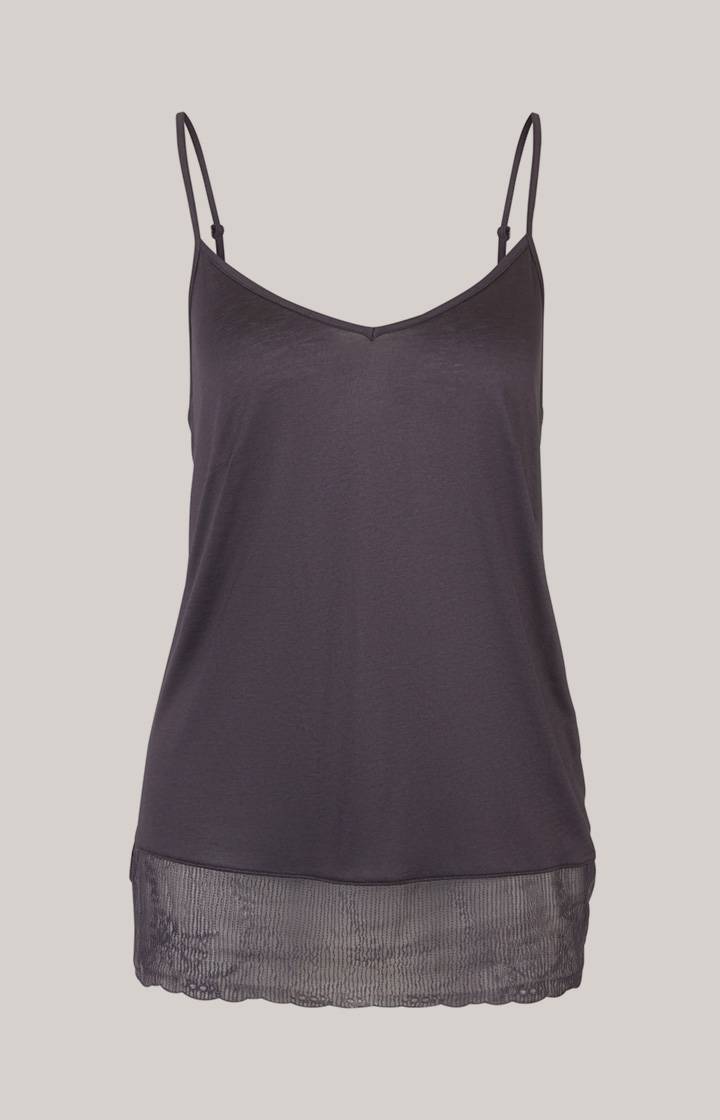 Joop Spaghetti-Top Mit Spitze In Anthrazit