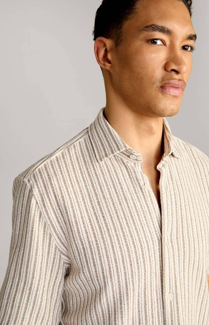 Joop Strick-Hemd Kawi In Beige Gestreift