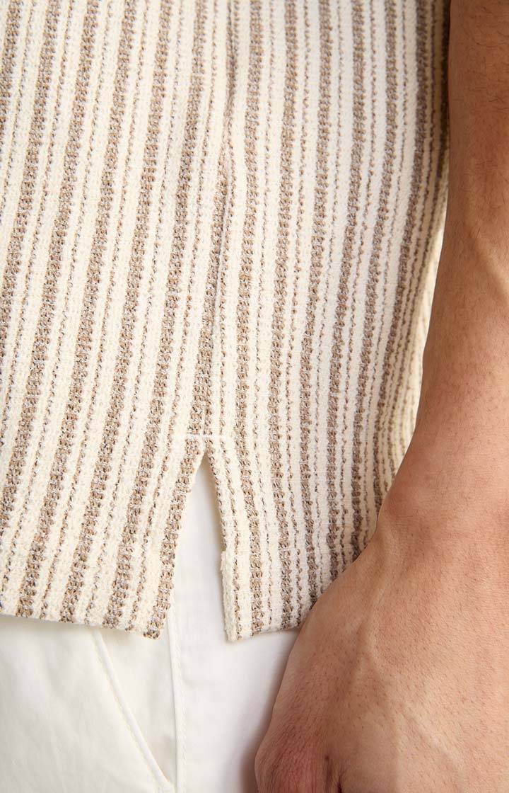 Joop Strick-Hemd Kawi In Beige Gestreift