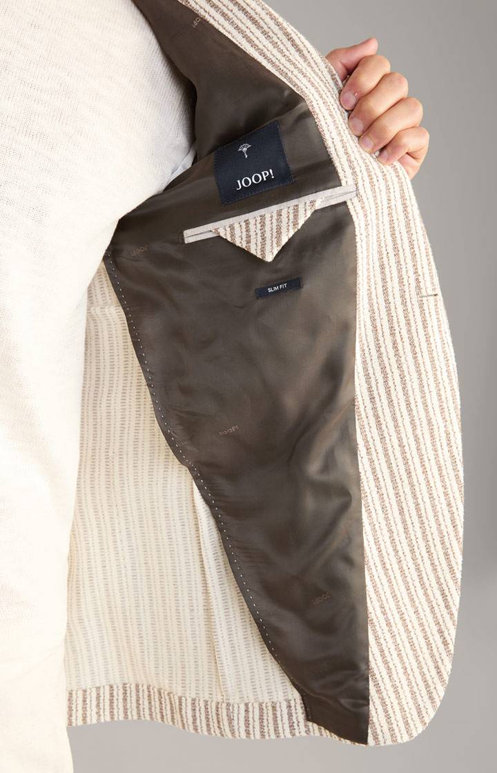 Joop Strick-Sakko Hedvin In Hellbeige Gestreift