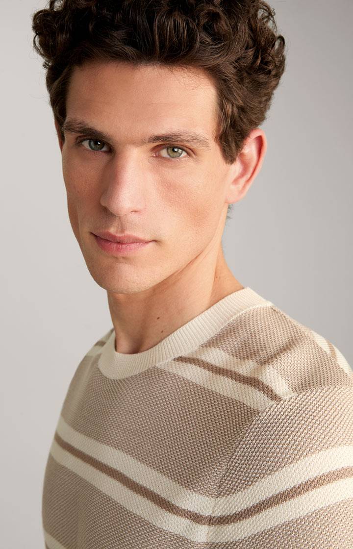 Joop Strick-Shirt Vico In Beige/Offwhite Gestreift