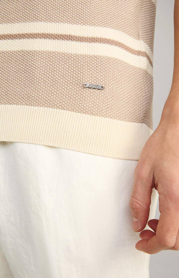 Joop Strick-Shirt Vico In Beige/Offwhite Gestreift