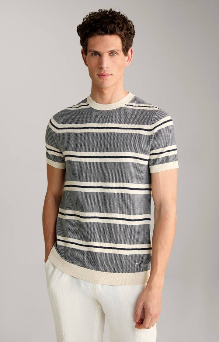 Joop Strick-Shirt Vico in Navy/Offwhite gestreift