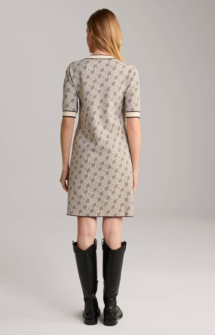 Joop Strickkleid In Beige/Braun Gemustert