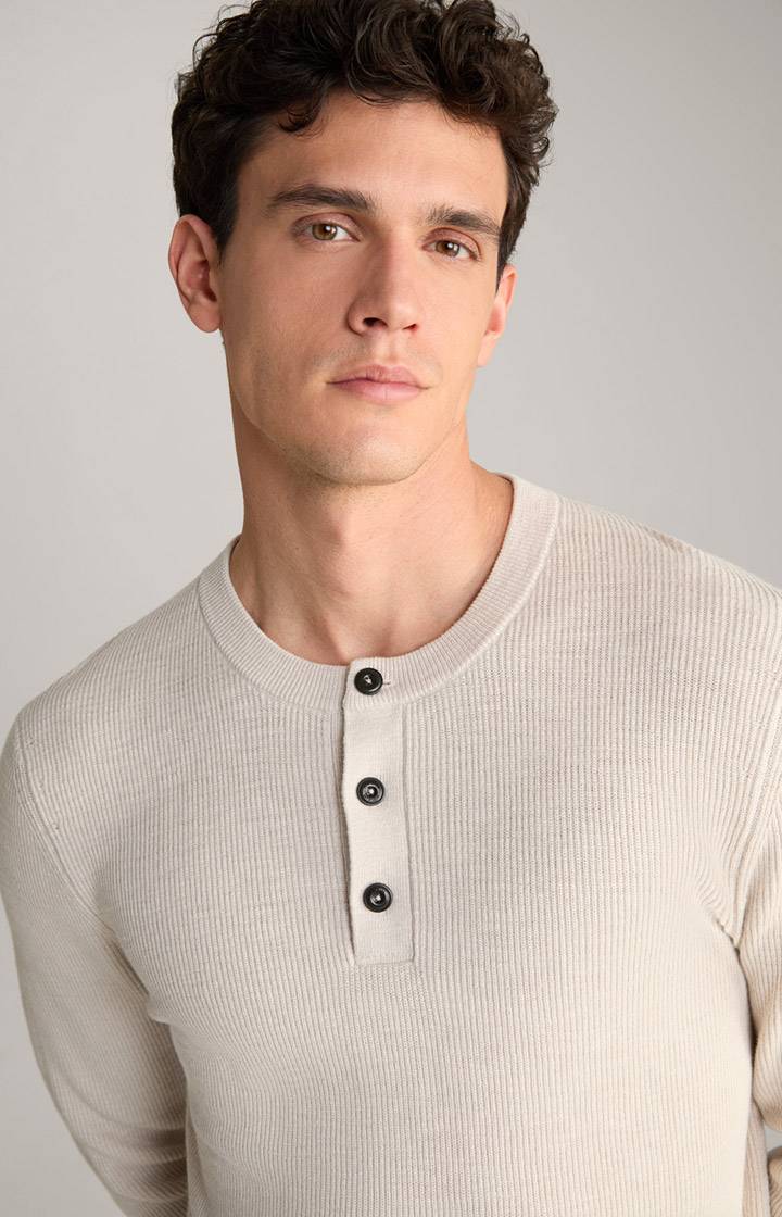 Joop Strickpullover Henley In Hellbeige