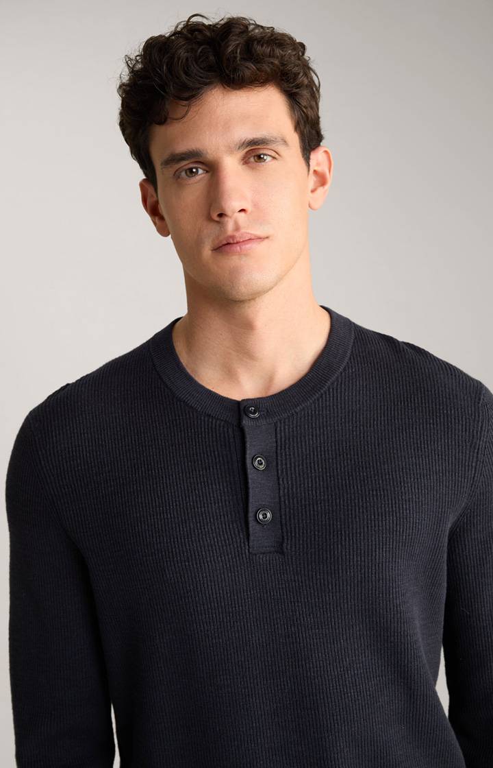 Joop Strickpullover Henley In Navy