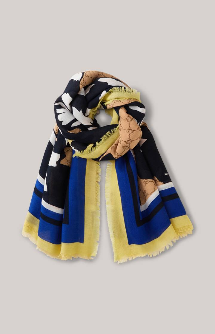 Joop Tuch In Beige-Gelb-Blau Gemustert