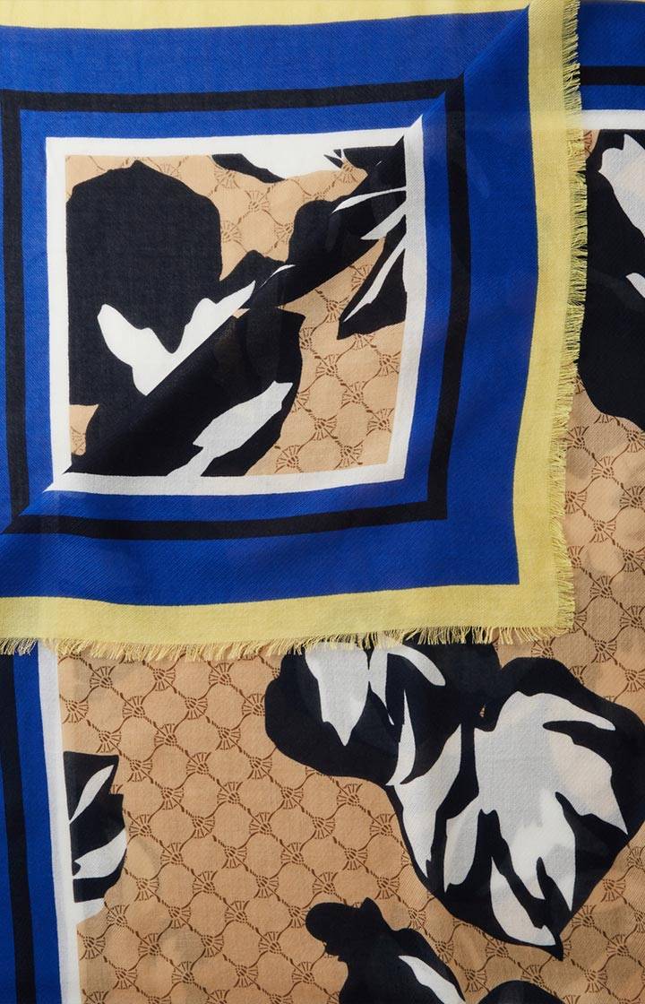 Joop Tuch In Beige-Gelb-Blau Gemustert