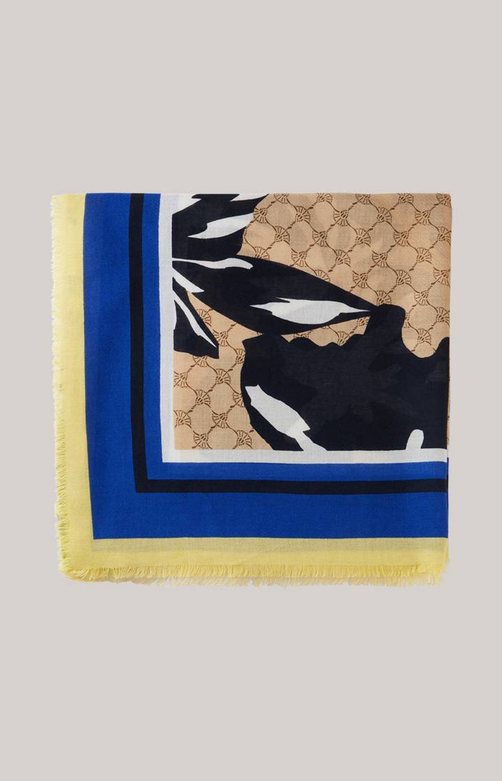 Joop Tuch in Beige-Gelb-Blau gemustert