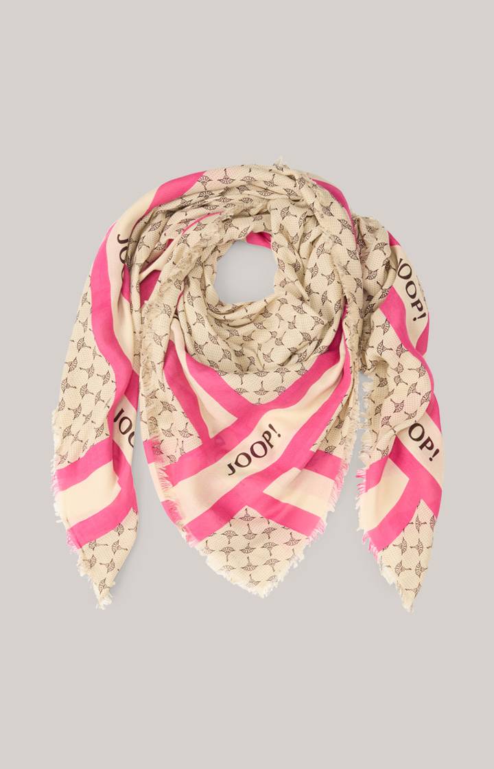 Joop Tuch In Beige/Pink Gemustert