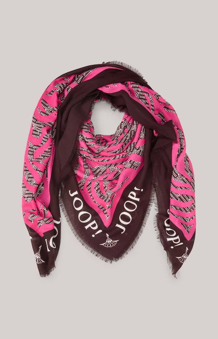 Joop Tuch In Pink/Dunkelbraun Gemustert