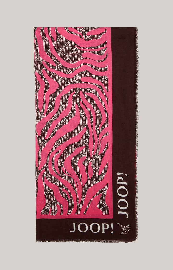 Joop Tuch In Pink/Dunkelbraun Gemustert