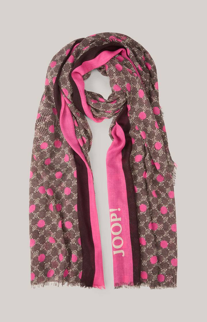 Joop Tuch In Pink/Dunkelbraun Gemustert