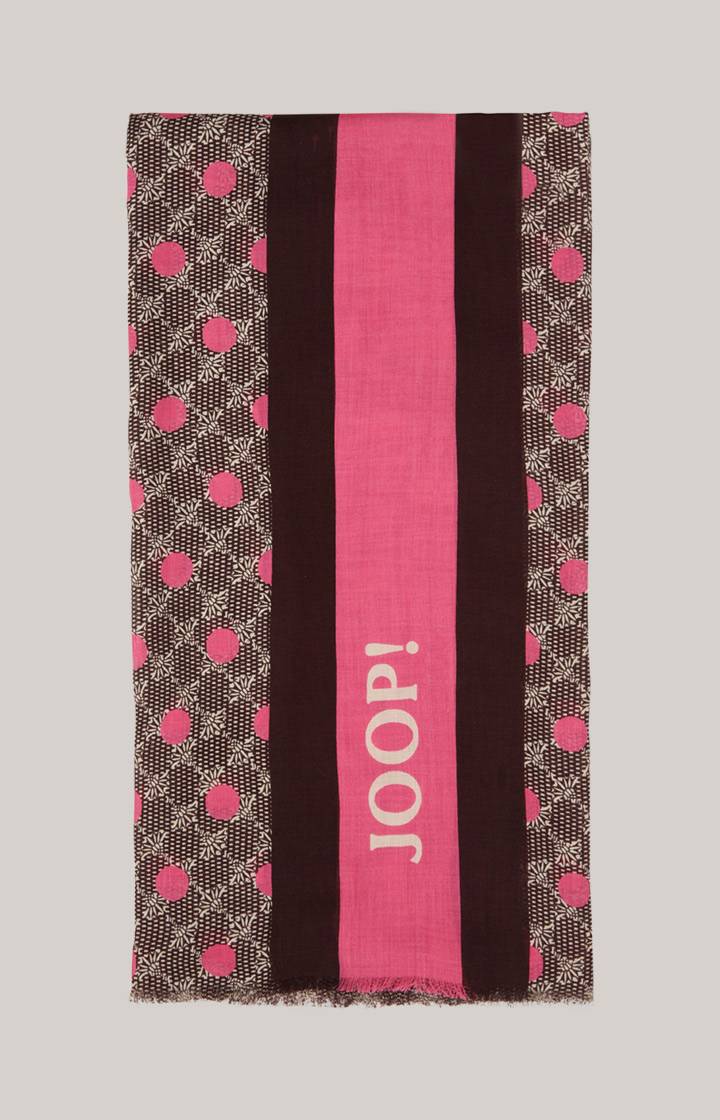 Joop Tuch In Pink/Dunkelbraun Gemustert