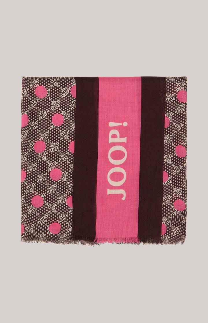 Joop Tuch in Pink/Dunkelbraun gemustert