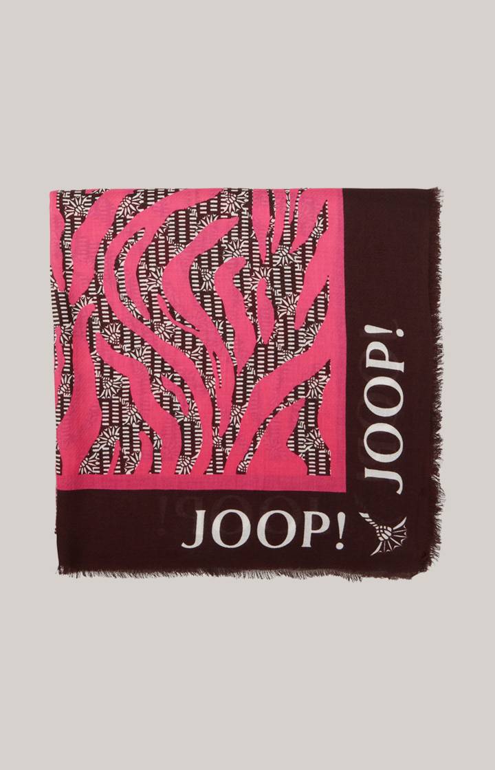 Joop Tuch in Pink/Dunkelbraun gemustert