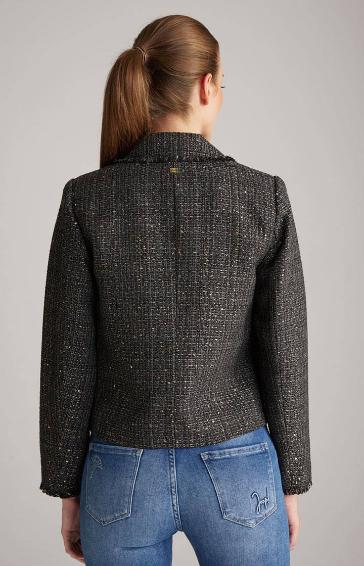 Joop Tweed-Blazer-Jacke In Schwarz/Grau/Gold