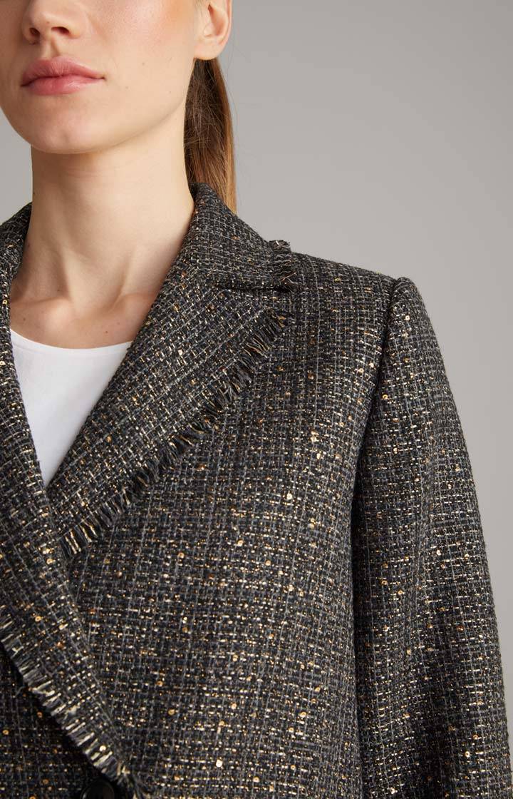 Joop Tweed-Blazer-Jacke In Schwarz/Grau/Gold