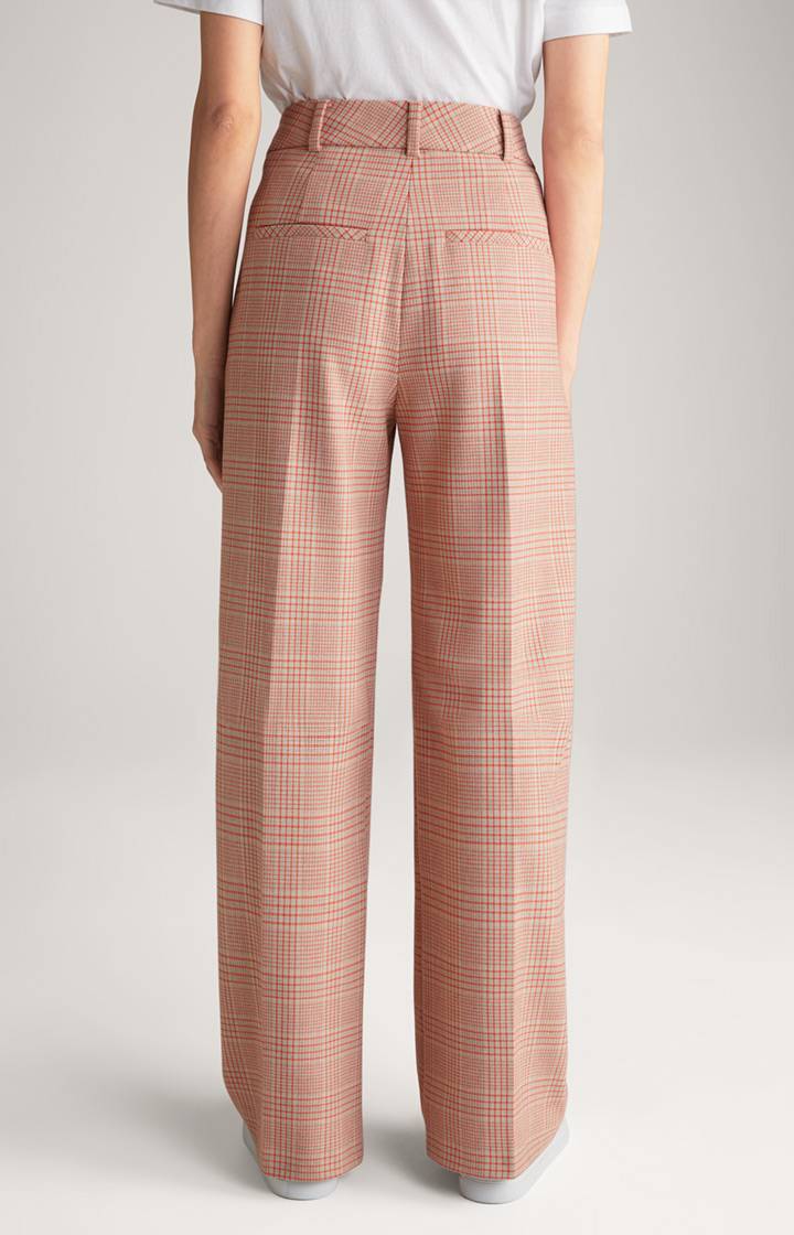 Joop Twill-Hose In Beige/Rot Kariert