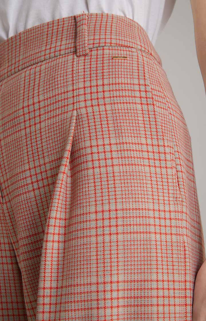 Joop Twill-Hose In Beige/Rot Kariert