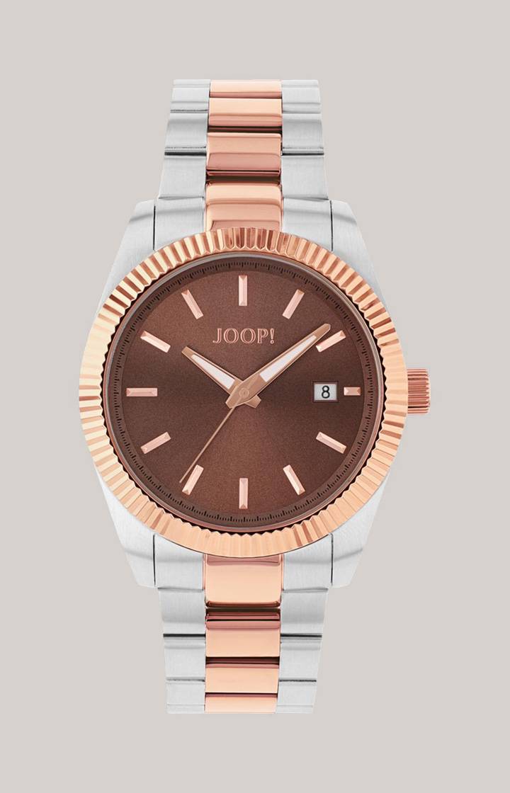 Joop Unisex-Armbanduhr in Silber/Roségold